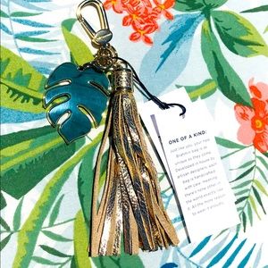 Brahmin dream quantum palm leaf purse tassel green